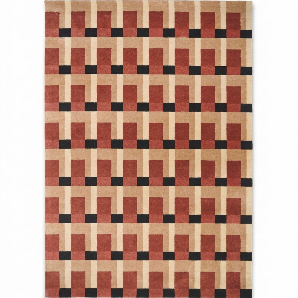bohemian geometric area rug living room cotton multi-tone