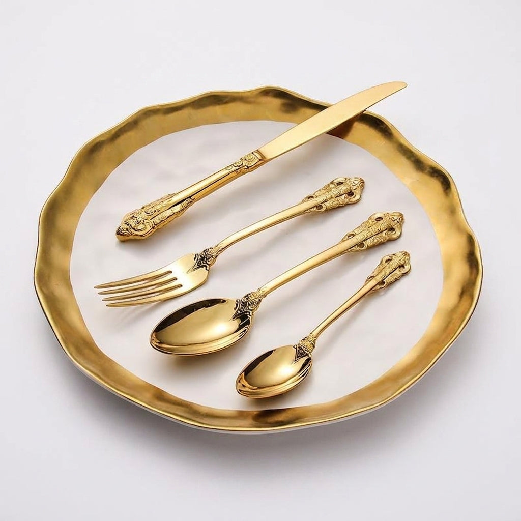 vintage stainless steel cutlery set royal design