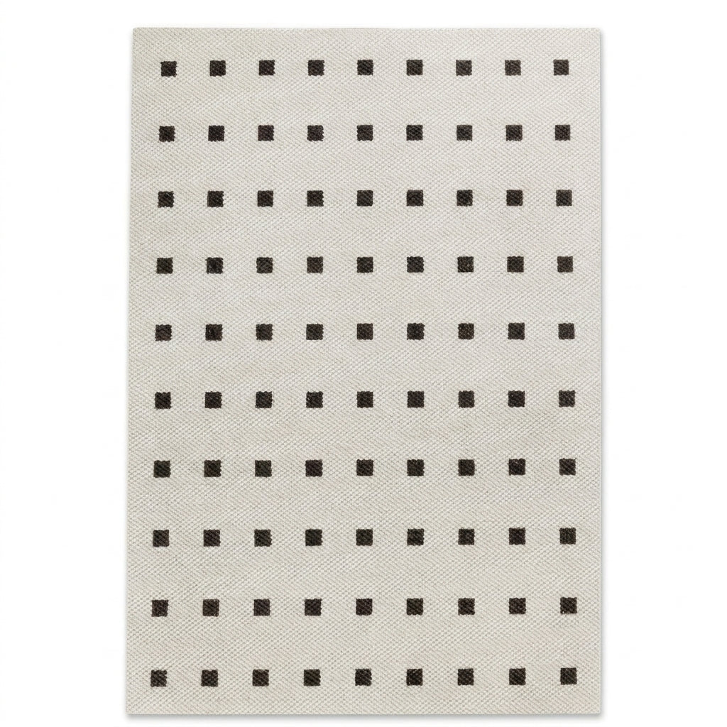 area rug bohemian black dot wool blend living room