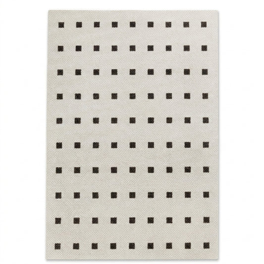 area rug bohemian black dot wool blend living room