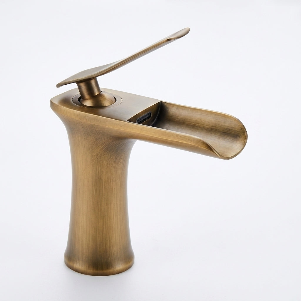 bathroom faucet single handle waterfall brass
