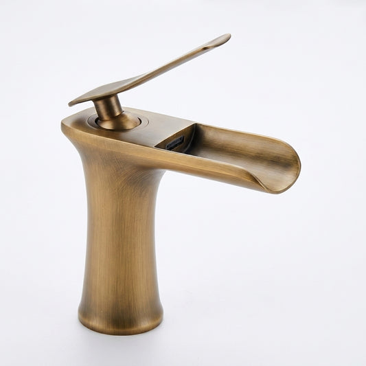 bathroom faucet single handle waterfall brass