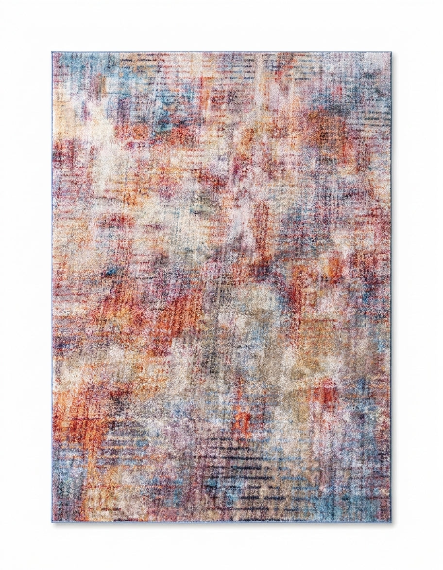 area rug modern faded grid soft living room