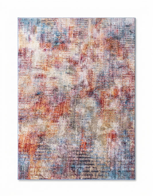 area rug modern faded grid soft living room
