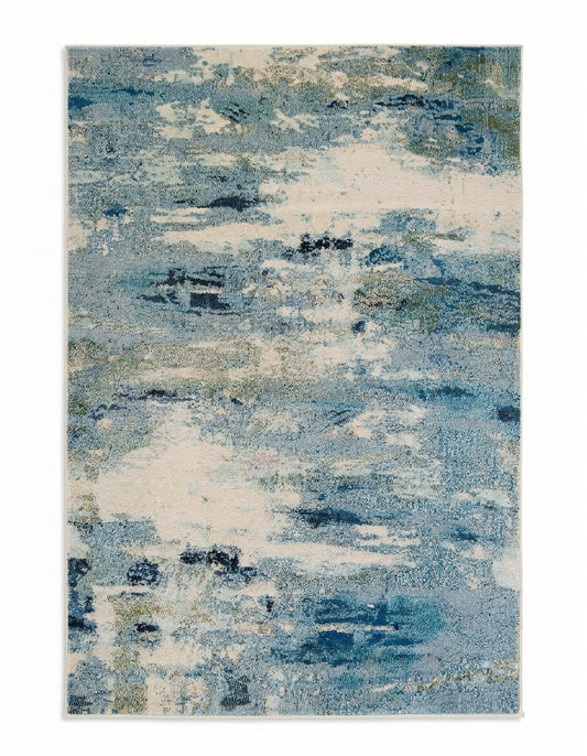 area rug modern watercolor blend living room abstract