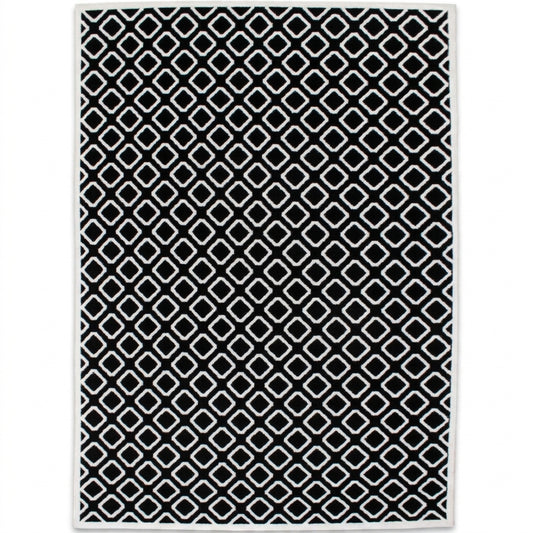 area rug bohemian geometric black white rhombus