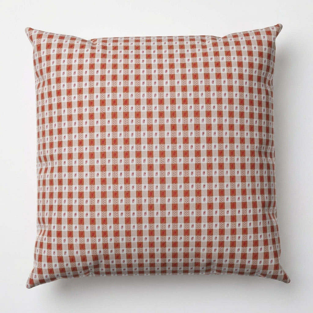 euro sham cover classic gingham red cotton