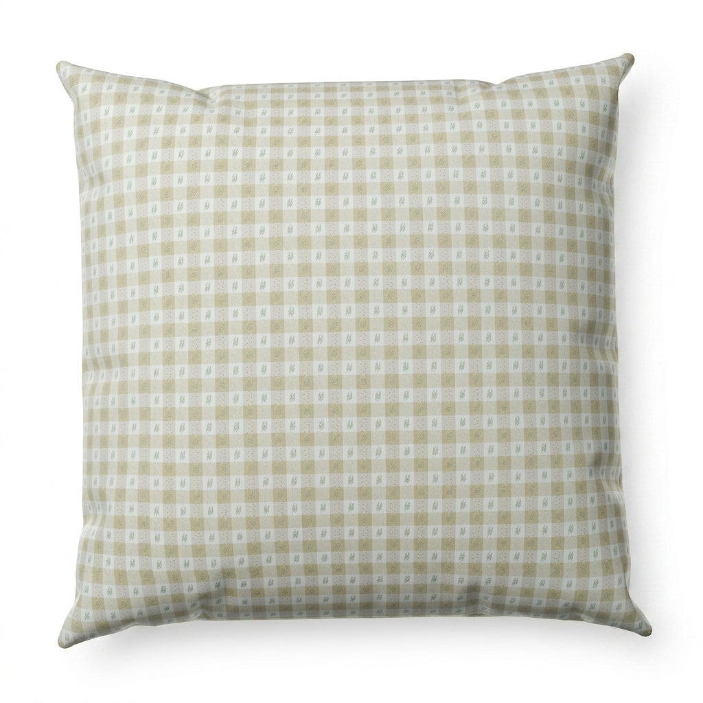 euro sham pillow cover gingham wheat cotton decorative