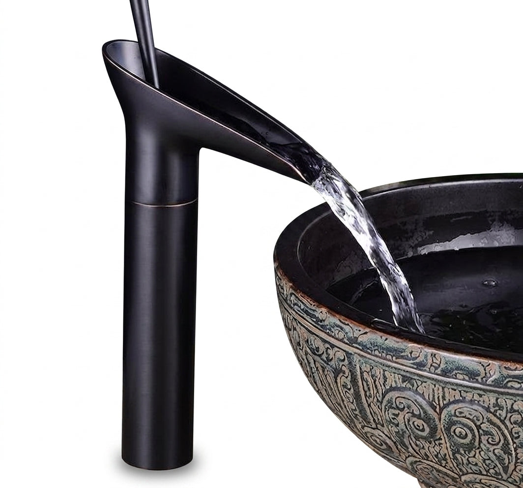 bathroom faucet waterfall single handle brass luxury