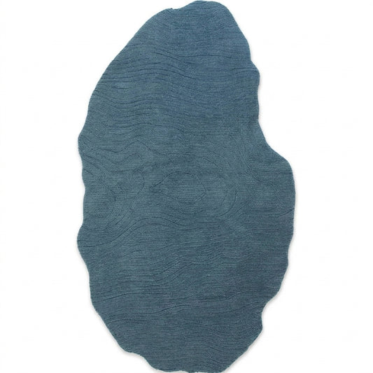 hand-tufted bohemian area rug blue abstract wool