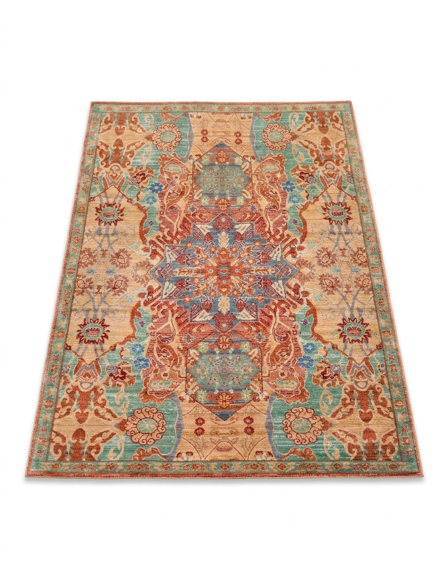 area rug vintage pattern soft living room decor