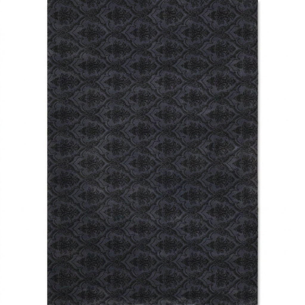 area rug bohemian vintage black damask pattern