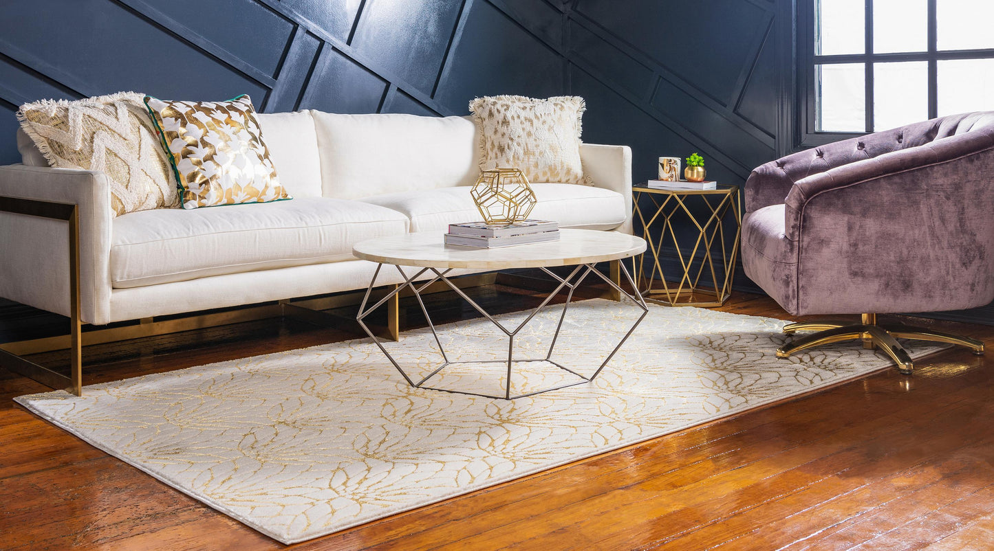 Area Rug – Modern, Lotus Flower Pattern Luxury