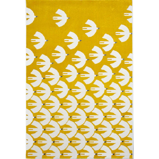 area rug bohemian yellow bird pattern living room
